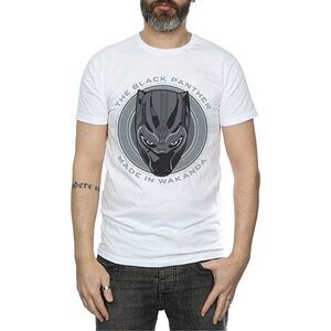 Black Panther Mens Made in Wakanda Cotton T-Shirt / White